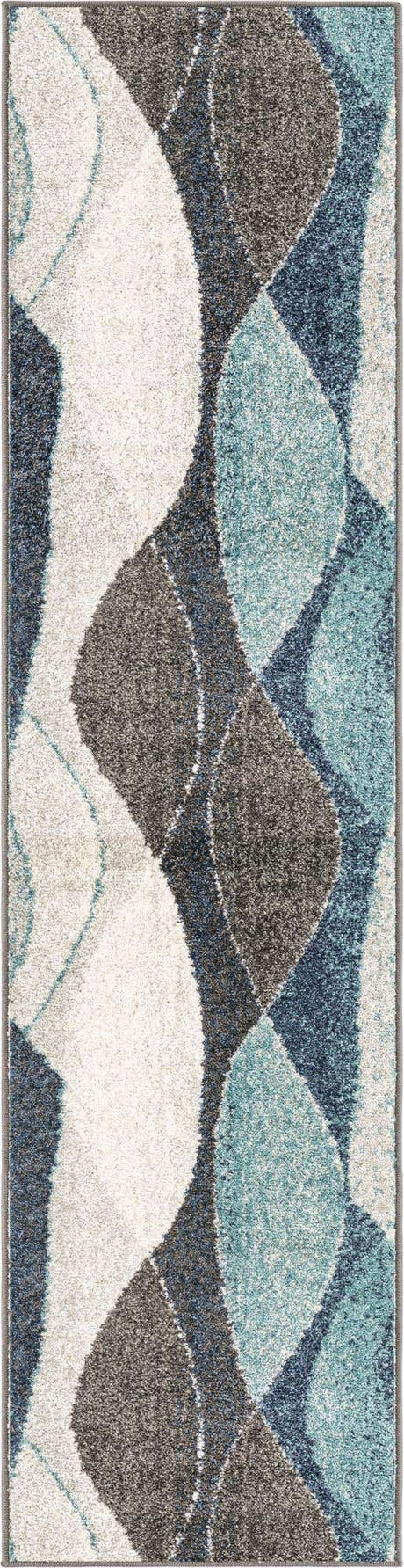 Blue Gray 2' 7 x 10' Autumn Runner Area Rug 100% Polypropylene Durable Jute Backing Living Dining Room Bedroom Office Modern Decor Carpet for Sale at Rug Engine