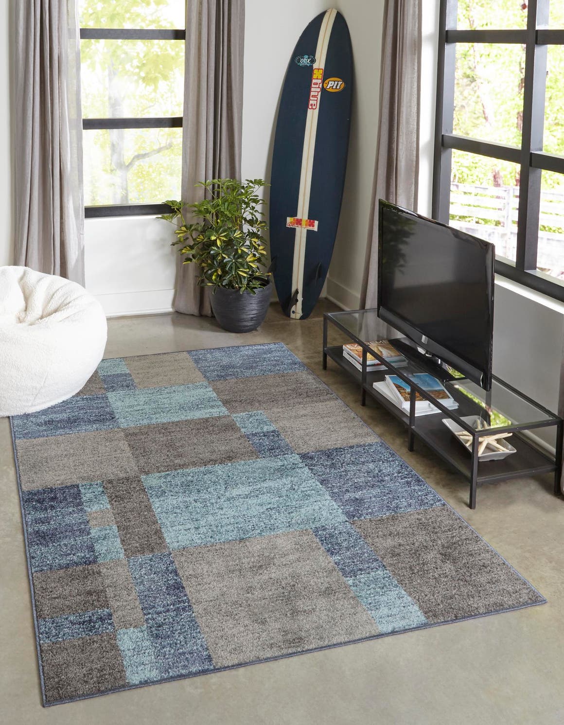 Blue Gray 10' x 13' 1 Autumn Rectangle Area Rug 100% Polypropylene Durable Jute Backing Living Dining Room Bedroom Office Modern Decor Carpet for Sale at Rug Engine