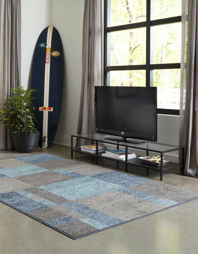 Blue Gray 10' x 13' 1 Autumn Rectangle Area Rug 100% Polypropylene Durable Jute Backing Living Dining Room Bedroom Office Modern Decor Carpet for Sale at Rug Engine