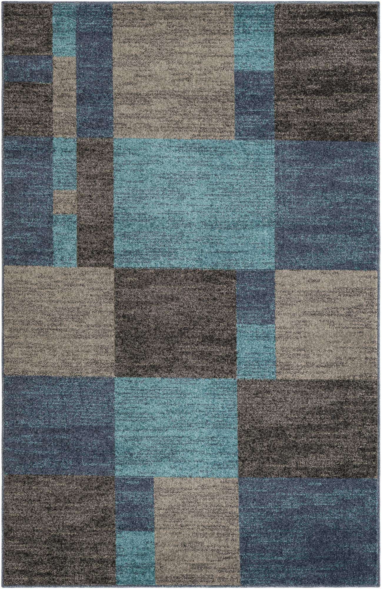 Blue Gray 5' 3 x 8' Autumn Rectangle Area Rug 100% Polypropylene Durable Jute Backing Living Dining Room Bedroom Office Modern Decor Carpet for Sale at Rug Engine