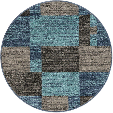 Blue Gray 3' 1 x 3' 1 Autumn Round Area Rug 100% Polypropylene Durable Jute Backing Living Dining Room Bedroom Office Modern Decor Carpet for Sale at Rug Engine
