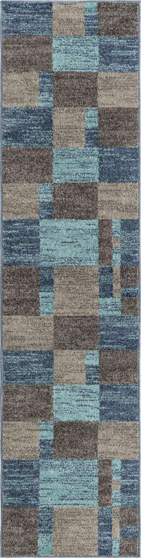 Blue Gray 2' 7 x 10' Autumn Runner Area Rug 100% Polypropylene Durable Jute Backing Living Dining Room Bedroom Office Modern Decor Carpet for Sale at Rug Engine