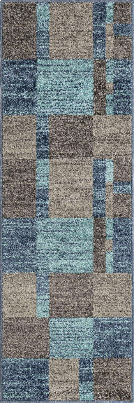 Blue Gray 2' x 6' 1 Autumn Runner Area Rug 100% Polypropylene Durable Jute Backing Living Dining Room Bedroom Office Modern Decor Carpet for Sale at Rug Engine