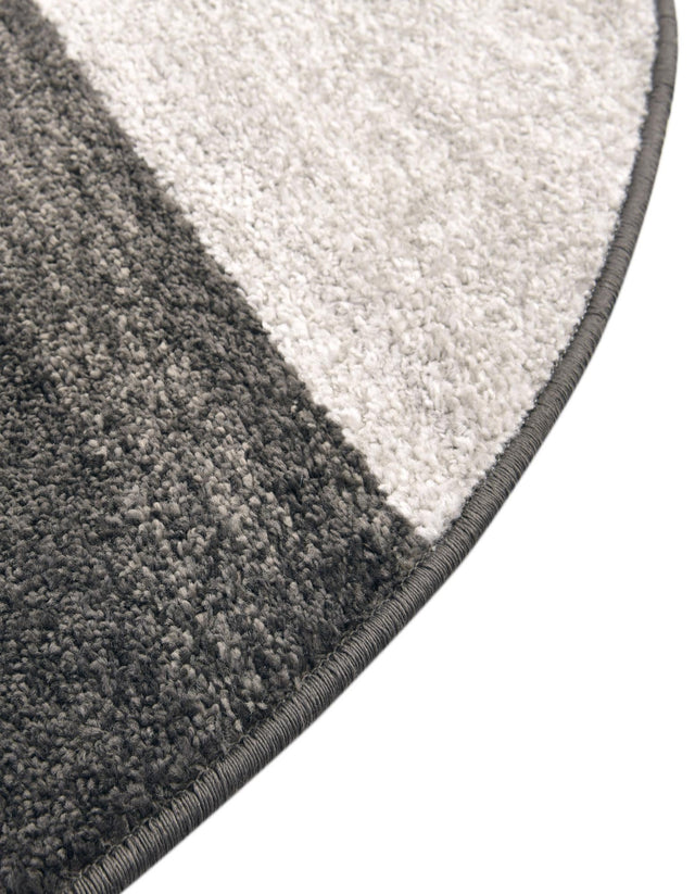 Gray 5' 3 x 5' 3 Autumn Round Area Rug 100% Polypropylene Durable Jute Backing Living Dining Room Bedroom Office Modern Decor Carpet for Sale at Rug Engine