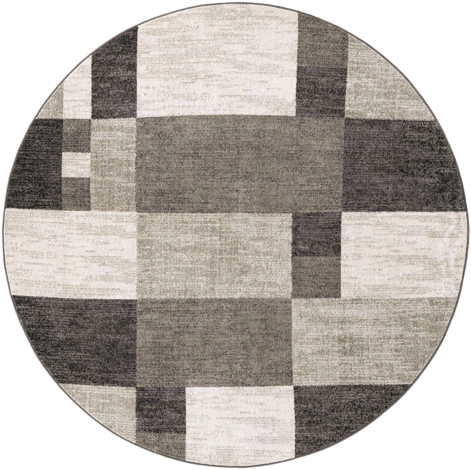 Gray 7' 10 x 7' 10 Autumn Round Area Rug 100% Polypropylene Durable Jute Backing Living Dining Room Bedroom Office Modern Decor Carpet for Sale at Rug Engine