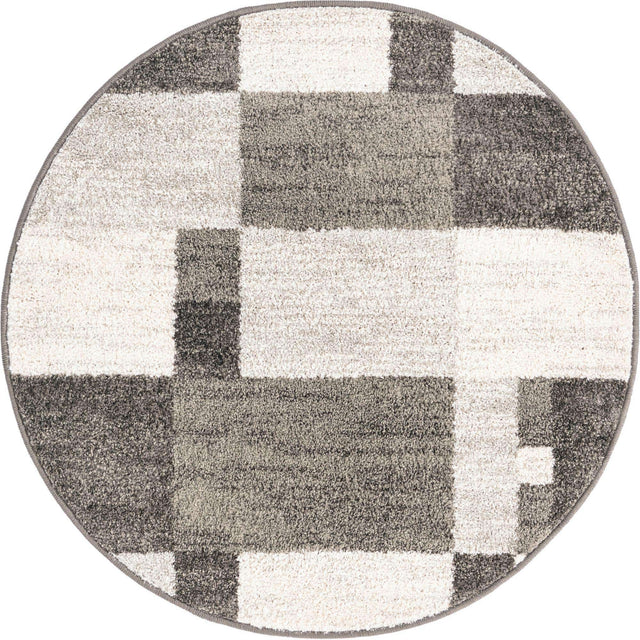 Gray 3' 1 x 3' 1 Autumn Round Area Rug 100% Polypropylene Durable Jute Backing Living Dining Room Bedroom Office Modern Decor Carpet for Sale at Rug Engine