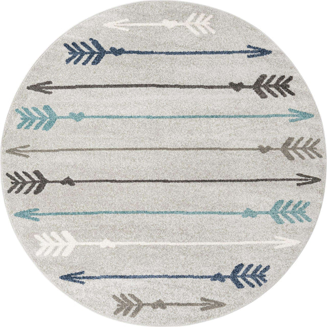 Light Gray 7' 10 x 7' 10 Autumn Round Area Rug 100% Polypropylene Durable Jute Backing Living Dining Room Bedroom Office Modern Decor Carpet for Sale at Rug Engine