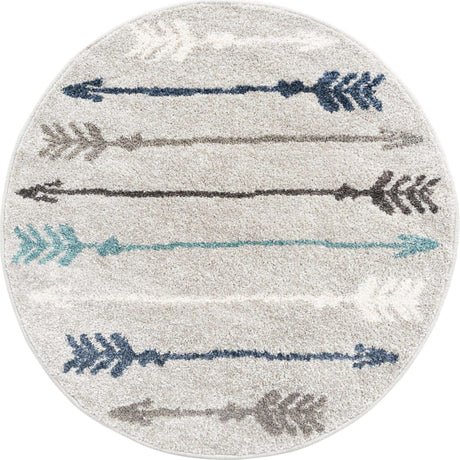 Light Gray 3' 1 x 3' 1 Autumn Round Area Rug 100% Polypropylene Durable Jute Backing Living Dining Room Bedroom Office Modern Decor Carpet for Sale at Rug Engine