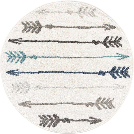 Ivory 3' 1 x 3' 1 Autumn Round Area Rug 100% Polypropylene Durable Jute Backing Living Dining Room Bedroom Office Modern Decor Carpet for Sale at Rug Engine