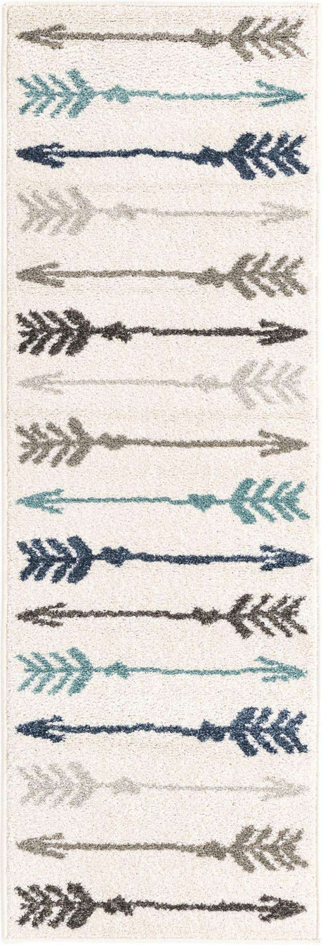 Ivory 2' x 6' 1 Autumn Runner Area Rug 100% Polypropylene Durable Jute Backing Living Dining Room Bedroom Office Modern Decor Carpet for Sale at Rug Engine