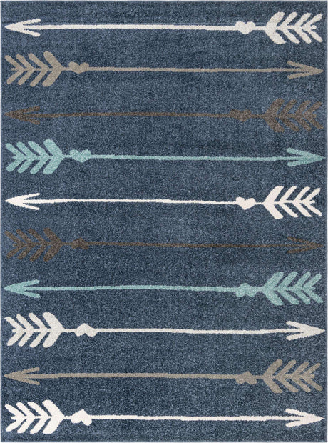 Navy Blue 9' x 12' Autumn Rectangle Area Rug 100% Polypropylene Durable Jute Backing Living Dining Room Bedroom Office Modern Decor Carpet for Sale at Rug Engine