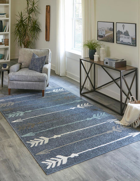 Navy Blue 5' 3 x 8' Autumn Rectangle Area Rug 100% Polypropylene Durable Jute Backing Living Dining Room Bedroom Office Modern Decor Carpet for Sale at Rug Engine