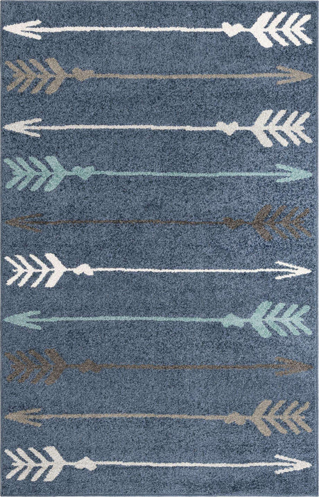 Navy Blue 5' 3 x 8' Autumn Rectangle Area Rug 100% Polypropylene Durable Jute Backing Living Dining Room Bedroom Office Modern Decor Carpet for Sale at Rug Engine