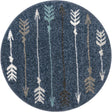 Navy Blue 3' 1 x 3' 1 Autumn Round Area Rug 100% Polypropylene Durable Jute Backing Living Dining Room Bedroom Office Modern Decor Carpet for Sale at Rug Engine