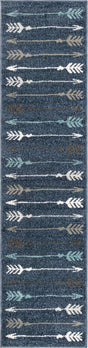 Navy Blue 2' 7 x 10' Autumn Runner Area Rug 100% Polypropylene Durable Jute Backing Living Dining Room Bedroom Office Modern Decor Carpet for Sale at Rug Engine