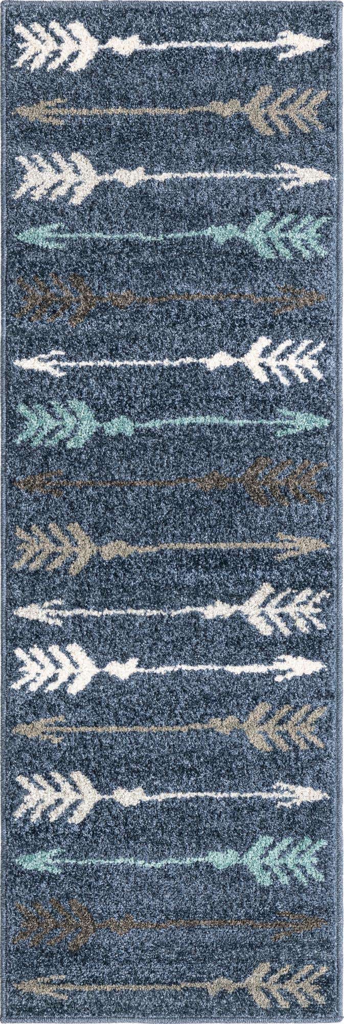 Navy Blue 2' x 6' 1 Autumn Runner Area Rug 100% Polypropylene Durable Jute Backing Living Dining Room Bedroom Office Modern Decor Carpet for Sale at Rug Engine