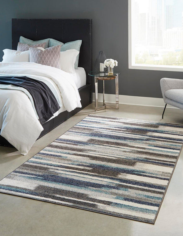 Blue Gray 9' x 12' Autumn Rectangle Area Rug 100% Polypropylene Durable Jute Backing Living Dining Room Bedroom Office Modern Decor Carpet for Sale at Rug Engine