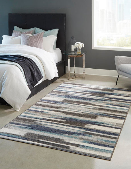 Blue Gray 7' 10 x 10' Autumn Rectangle Area Rug 100% Polypropylene Durable Jute Backing Living Dining Room Bedroom Office Modern Decor Carpet for Sale at Rug Engine