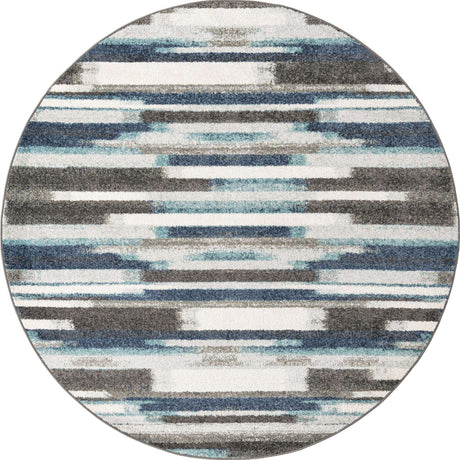Blue Gray 7' 10 x 7' 10 Autumn Round Area Rug 100% Polypropylene Durable Jute Backing Living Dining Room Bedroom Office Modern Decor Carpet for Sale at Rug Engine