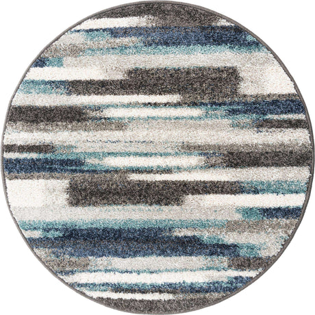 Blue Gray 3' 1 x 3' 1 Autumn Round Area Rug 100% Polypropylene Durable Jute Backing Living Dining Room Bedroom Office Modern Decor Carpet for Sale at Rug Engine