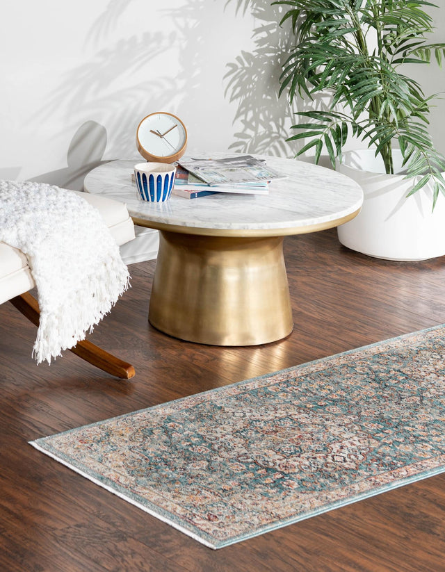 Blue 2' 7 x 13' 1 Newport Runner Area Rug 100% Polypropylene Traditional Distressed Classic Contemporary Carpet for Home Decor for Sale at Rug Engine