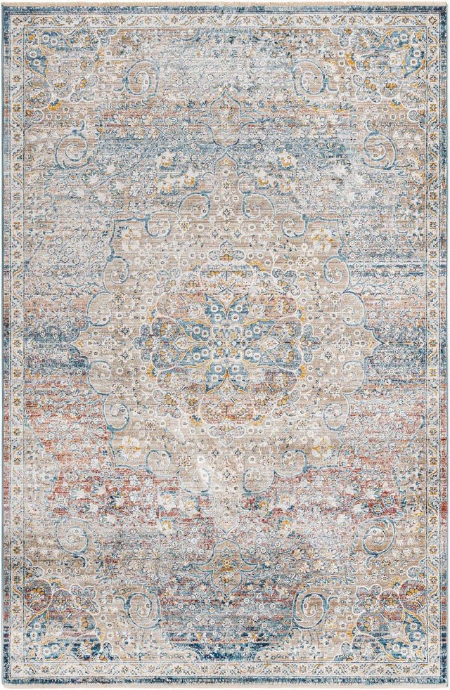 Multicolor 6' x 9' 2 Newport Rectangle Area Rug 100% Polypropylene Traditional Distressed Classic Contemporary Carpet for Home Decor for Sale at Rug Engine