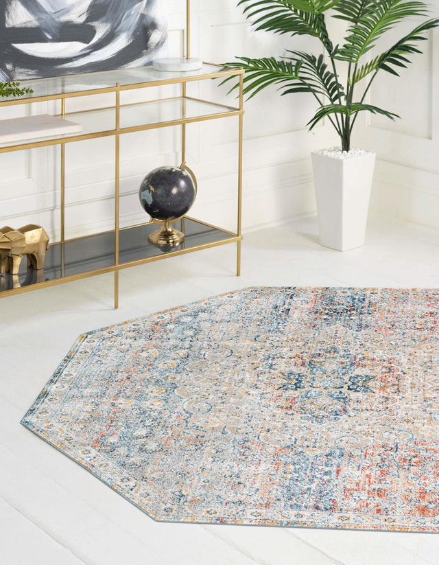 Multicolor 4' x 4' Newport Octagon Area Rug 100% Polypropylene Traditional Distressed Classic Contemporary Carpet for Home Decor for Sale at Rug Engine