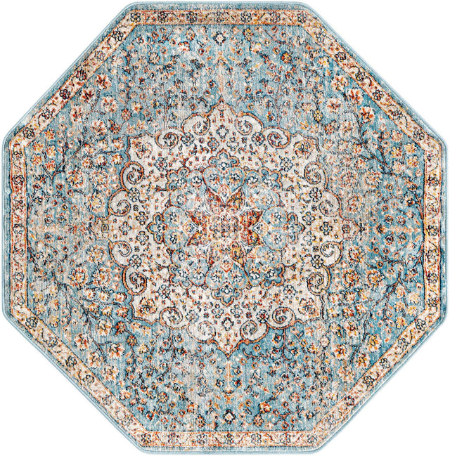 Multicolor 4' x 4' Newport Octagon Area Rug 100% Polypropylene Traditional Distressed Classic Contemporary Carpet for Home Decor for Sale at Rug Engine