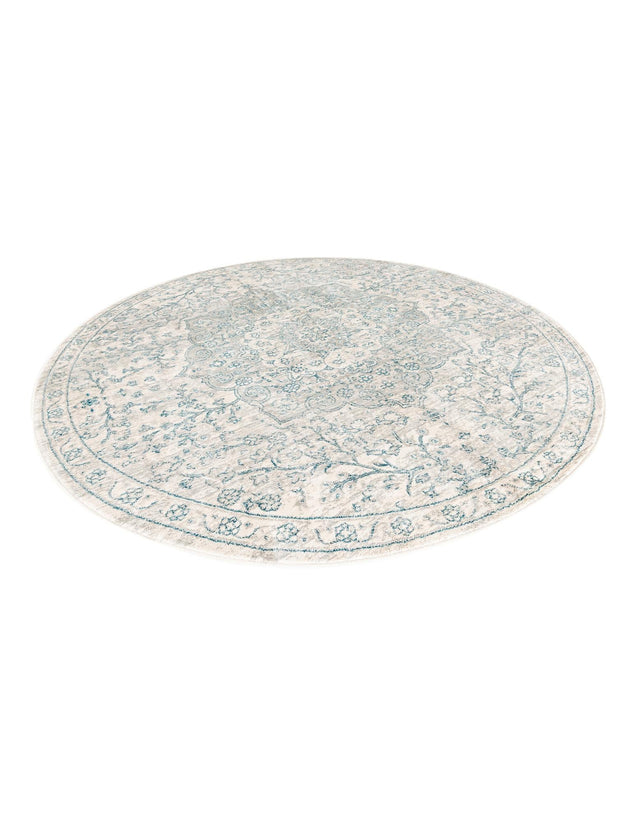 Gray 5' 3 x 5' 3 Newport Round Area Rug 100% Polypropylene Traditional Distressed Classic Contemporary Carpet for Home Decor for Sale at Rug Engine