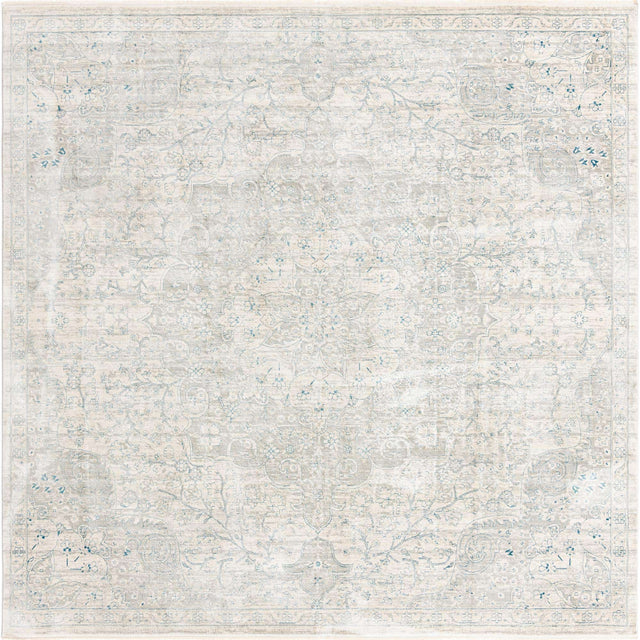 Gray 10' 2 x 10' 2 Newport Square Area Rug 100% Polypropylene Traditional Distressed Classic Contemporary Carpet for Home Decor for Sale at Rug Engine