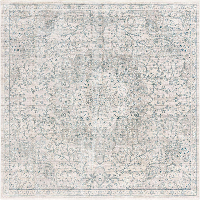 Gray 8' x 8' Newport Square Area Rug 100% Polypropylene Traditional Distressed Classic Contemporary Carpet for Home Decor for Sale at Rug Engine