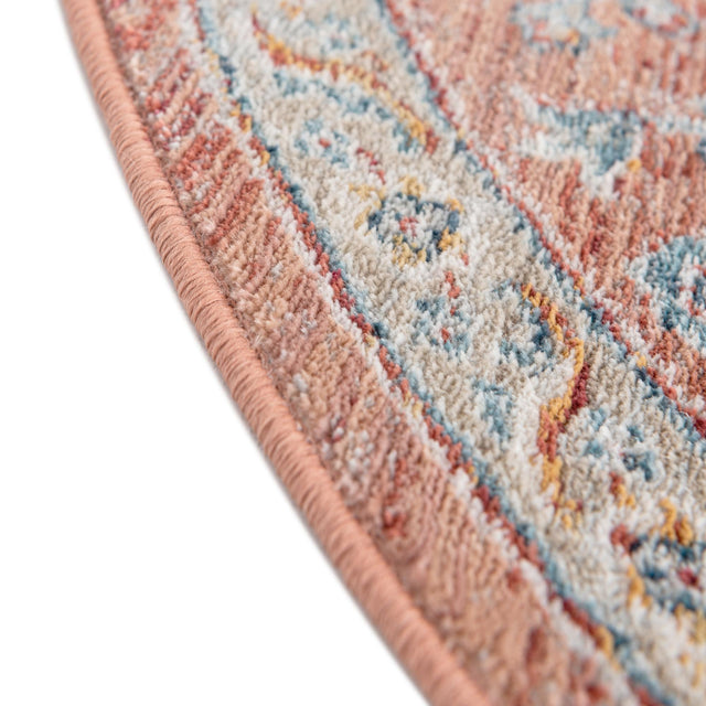 Red 3' 11 x 3' 11 Newport Round Area Rug 100% Polypropylene Traditional Distressed Classic Contemporary Carpet for Home Decor for Sale at Rug Engine
