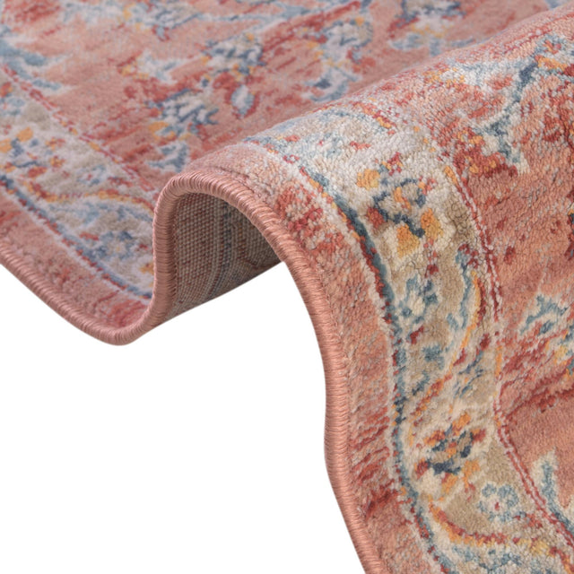 Red 7' x 7' Newport Round Area Rug 100% Polypropylene Traditional Distressed Classic Contemporary Carpet for Home Decor for Sale at Rug Engine