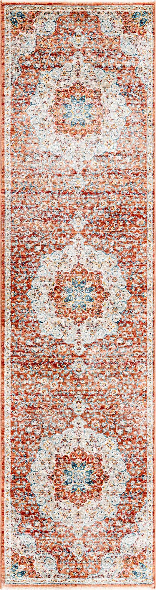 Red 2' 7 x 10' 2 Newport Runner Area Rug 100% Polypropylene Traditional Distressed Classic Contemporary Carpet for Home Decor for Sale at Rug Engine