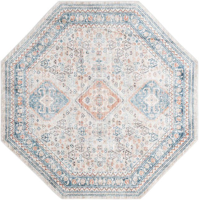 Multicolor 7' x 7' Newport Octagon Area Rug 100% Polypropylene Traditional Distressed Classic Contemporary Carpet for Home Decor for Sale at Rug Engine
