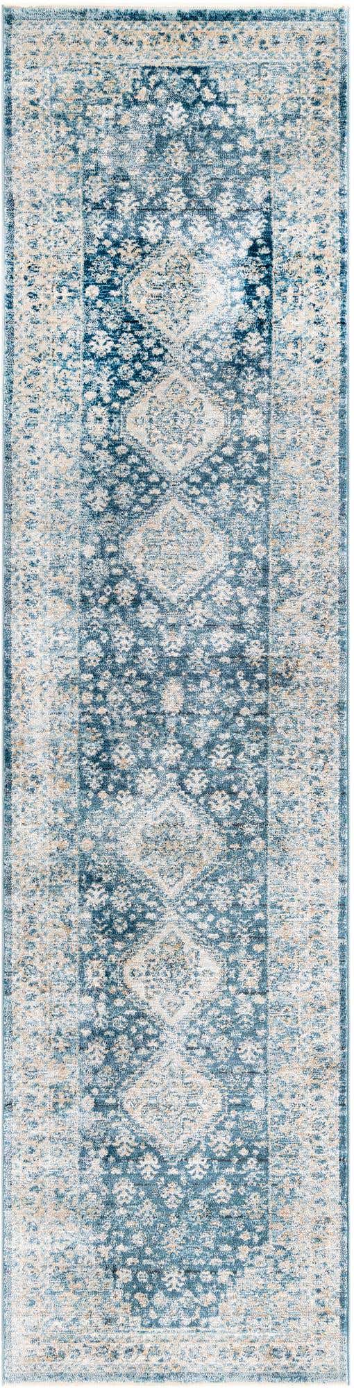Navy Blue 2' x 8' Newport Runner Area Rug 100% Polypropylene Traditional Distressed Classic Contemporary Carpet for Home Decor for Sale at Rug Engine