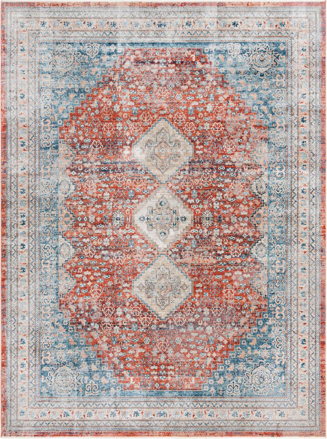 Red 9' x 12' Newport Rectangle Area Rug 100% Polypropylene Traditional Distressed Classic Contemporary Carpet for Home Decor for Sale at Rug Engine
