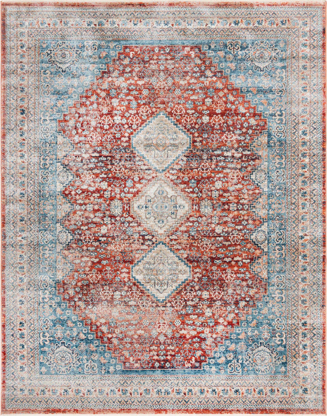 Red 7' 10 x 10' 2 Newport Rectangle Area Rug 100% Polypropylene Traditional Distressed Classic Contemporary Carpet for Home Decor for Sale at Rug Engine