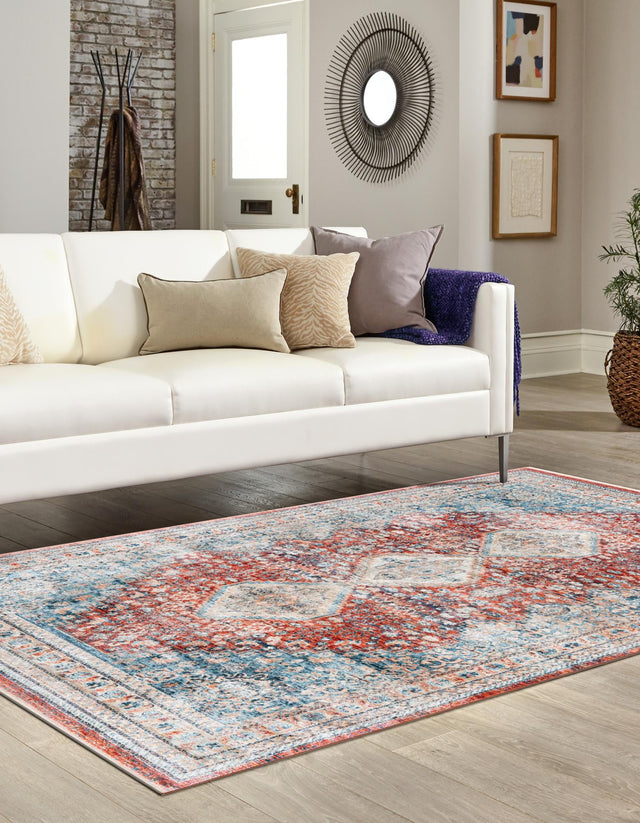 Red 2' x 3' 1 Newport Rectangle Area Rug 100% Polypropylene Traditional Distressed Classic Contemporary Carpet for Home Decor for Sale at Rug Engine