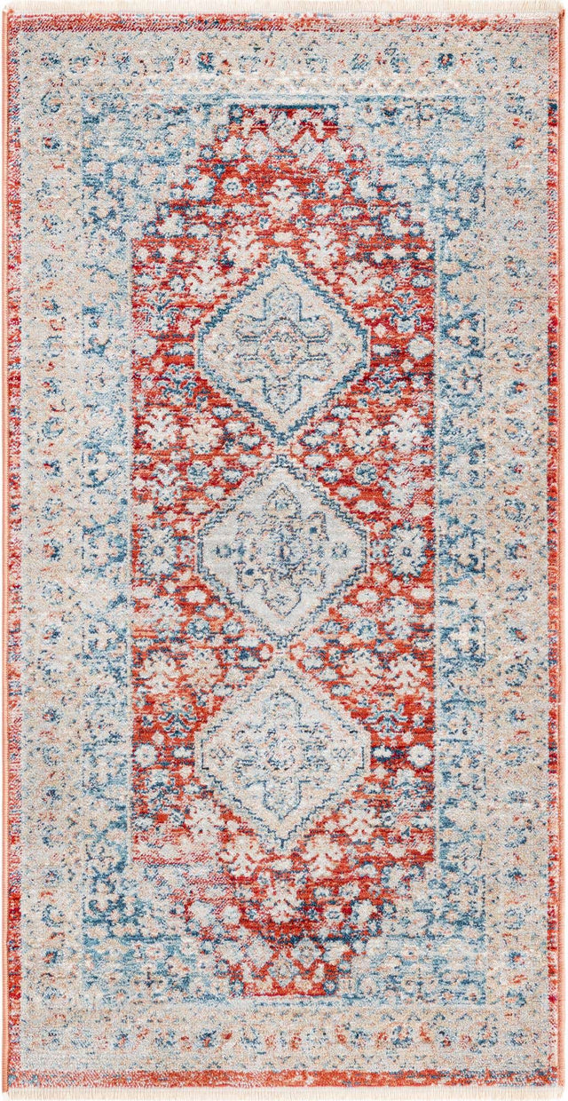 Red 2' x 3' 11 Newport Runner Area Rug 100% Polypropylene Traditional Distressed Classic Contemporary Carpet for Home Decor for Sale at Rug Engine