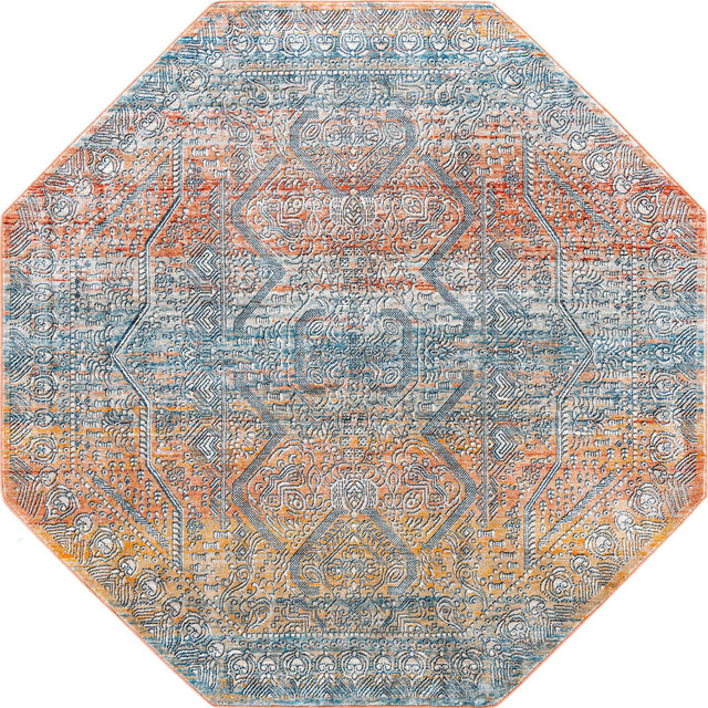Multicolor 7' x 7' Newport Octagon Area Rug 100% Polypropylene Traditional Distressed Classic Contemporary Carpet for Home Decor for Sale at Rug Engine