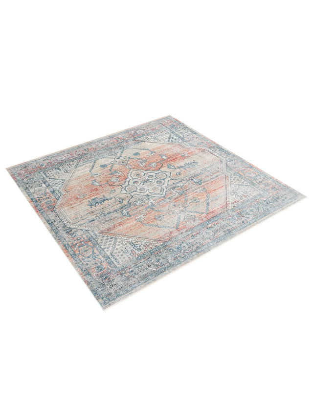 Multicolor 10' 2 x 10' 2 Newport Square Area Rug 100% Polypropylene Traditional Distressed Classic Contemporary Carpet for Home Decor for Sale at Rug Engine