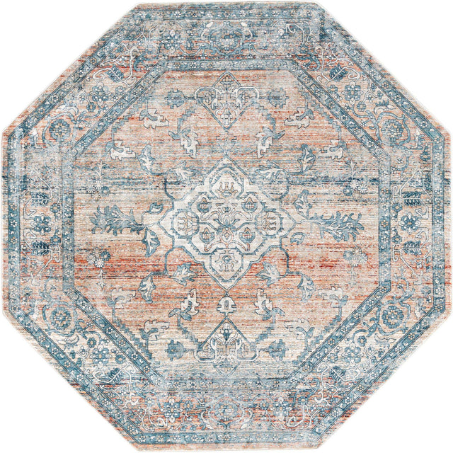 Multicolor 7' x 7' Newport Octagon Area Rug 100% Polypropylene Traditional Distressed Classic Contemporary Carpet for Home Decor for Sale at Rug Engine