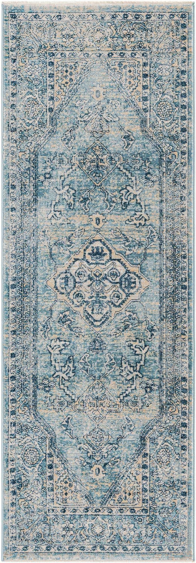 Blue 2' x 5' 11 Newport Runner Area Rug 100% Polypropylene Traditional Distressed Classic Contemporary Carpet for Home Decor for Sale at Rug Engine