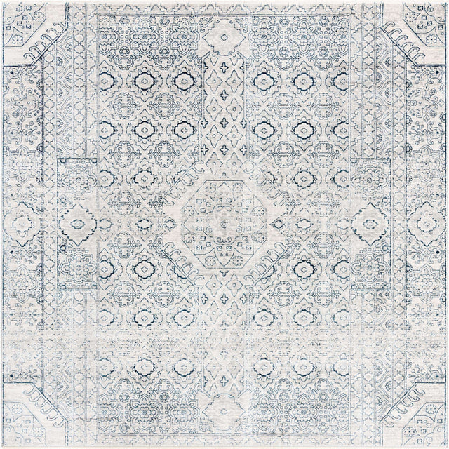 Gray 8' x 8' Newport Square Area Rug 100% Polypropylene Traditional Distressed Classic Contemporary Carpet for Home Decor for Sale at Rug Engine