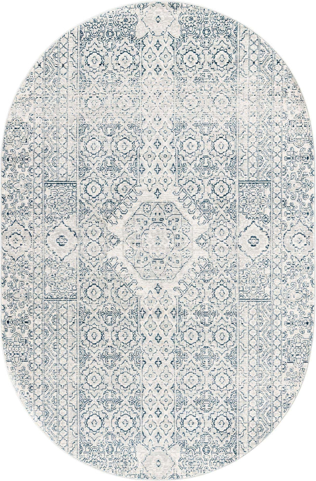 Gray 5' 3 x 8' Newport Oval Area Rug 100% Polypropylene Traditional Distressed Classic Contemporary Carpet for Home Decor for Sale at Rug Engine