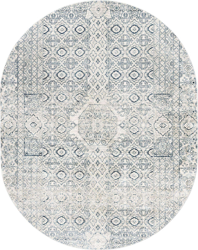 Gray 7' 10 x 10' 2 Newport Oval Area Rug 100% Polypropylene Traditional Distressed Classic Contemporary Carpet for Home Decor for Sale at Rug Engine