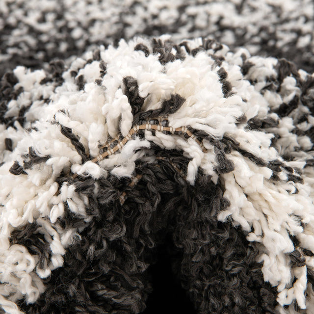Black and White 7' 10 x 10' Hygge Shag Rectangle Area Rug Thick Soft Touch Fluffy & Plush Shaggy Pile 100% Polypropylene With Jute Backing Modern Carpet for Sale at Rug Engine