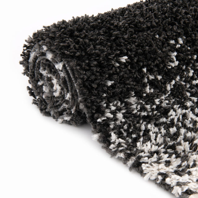 Black and White 7' 10 x 10' Hygge Shag Rectangle Area Rug Thick Soft Touch Fluffy & Plush Shaggy Pile 100% Polypropylene With Jute Backing Modern Carpet for Sale at Rug Engine