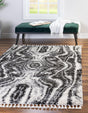 Black and White 5' 3 x 8' Hygge Shag Rectangle Area Rug Thick Soft Touch Fluffy & Plush Shaggy Pile 100% Polypropylene With Jute Backing Modern Carpet for Sale at Rug Engine